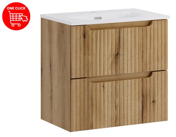 Comad Koupelnová skříňka s nábytkovým umyvadlem Nova Coast Evoke 60 dub coast evoke