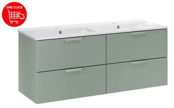 Comad Koupelnová skříňka s nábytkovým dvojumyvadlem Aster Green 120 zelená
