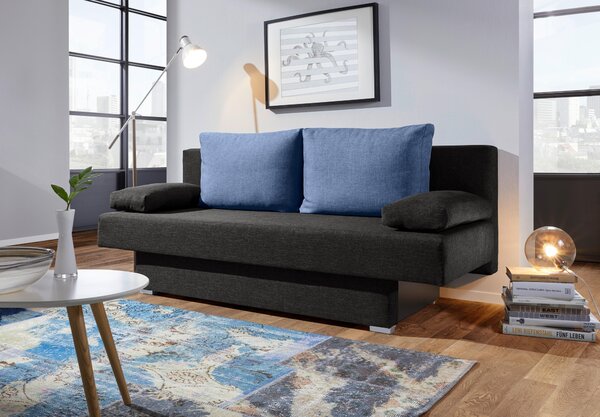 ROZKLÁDACÍ POHOVKA, textil, modrá, černá Carryhome - Rozkládací pohovky