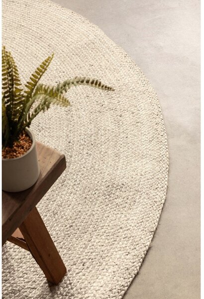 Krémový oboustranný/ručně tkaný jutový kulatý koberec ø 100 cm Braided – Hanse Home