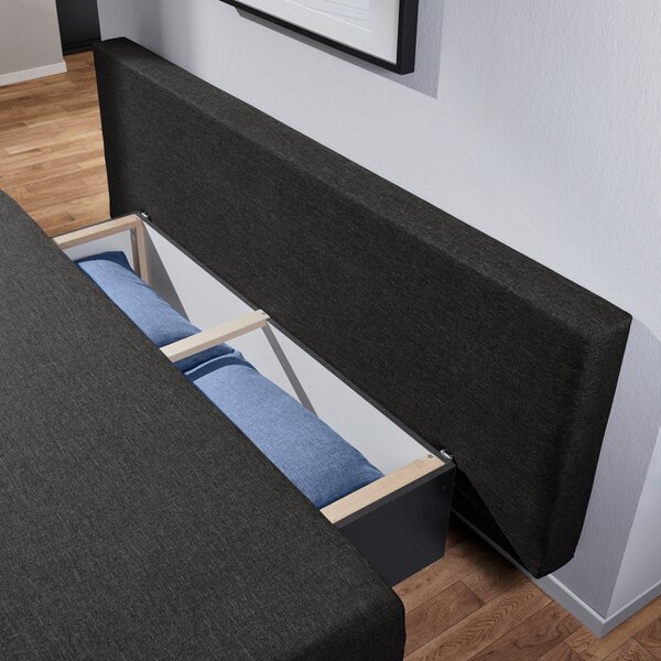 ROZKLÁDACÍ POHOVKA, textil, modrá, černá Carryhome - Rozkládací pohovky