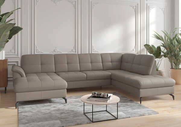 SEDACÍ SOUPRAVA, textil, kůže, šedá Sit & More - Sedací soupravy, Online Only