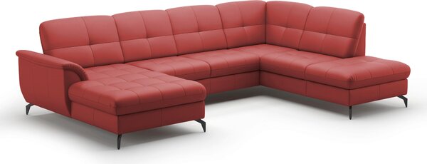 SEDACÍ SOUPRAVA, textil, kůže, červená Sit & More - Sedací soupravy, Online Only