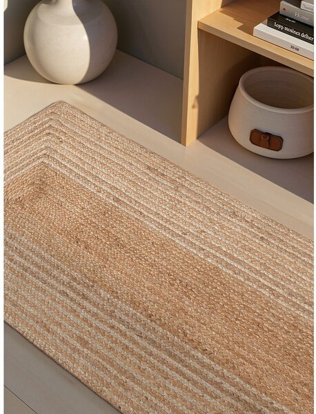 Oboustranný/ručně tkaný jutový běhoun v přírodní barvě/ve světle přírodní barvě 80x200 cm Juno – Hanse Home