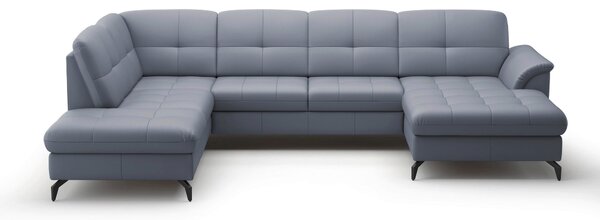SEDACÍ SOUPRAVA, textil, kůže, šedomodrá Sit & More - Sedací soupravy, Online Only