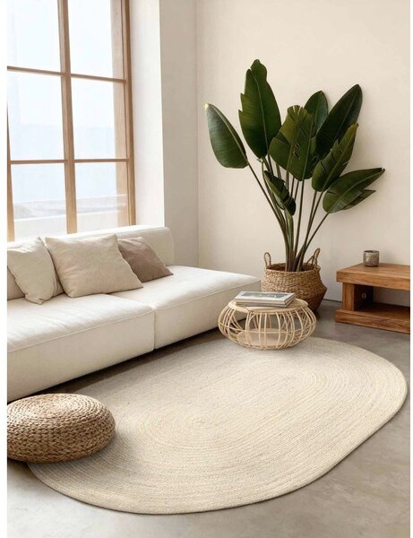Krémový oboustranný/ručně tkaný jutový koberec 160x230 cm Braided – Hanse Home