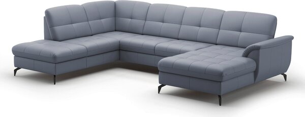 SEDACÍ SOUPRAVA, textil, kůže, šedomodrá Sit & More - Sedací soupravy, Online Only