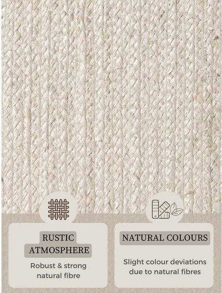 Krémový oboustranný/ručně tkaný jutový koberec 160x230 cm Braided – Hanse Home