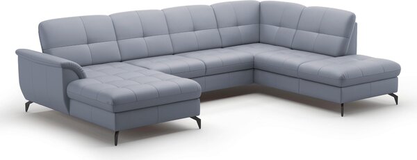 SEDACÍ SOUPRAVA, kůže, šedomodrá Sit & More - Sedací soupravy, Online Only