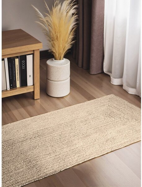 Krémový oboustranný/ručně tkaný jutový běhoun 80x200 cm Juno – Hanse Home