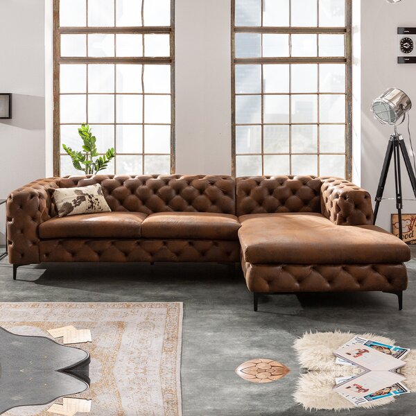 Massive home | Rohová pohovka Chesterfield pravá mikrovlákno