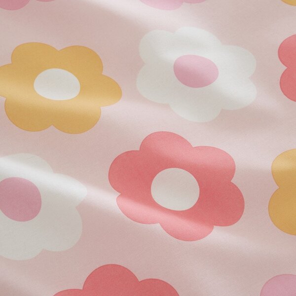 Růžové napínací dětské prostěradlo na jednolůžko 90x190 cm Retro Daisy – Catherine Lansfield