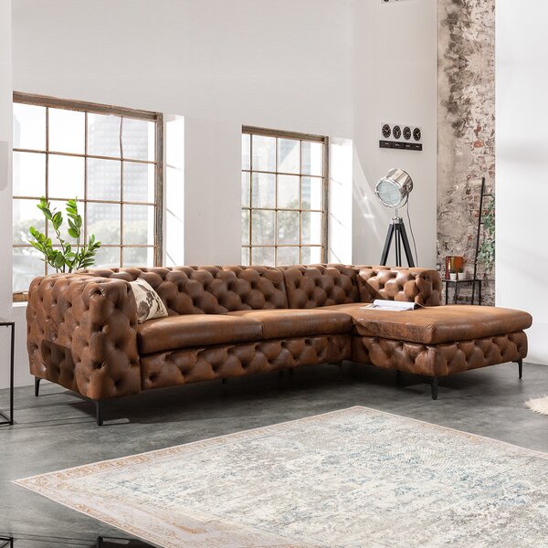 Massive home | Rohová pohovka Chesterfield pravá mikrovlákno