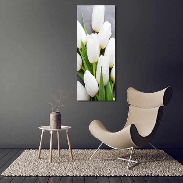 Vertikální Foto obraz na plátně Bílé tulipány ocv-104270630