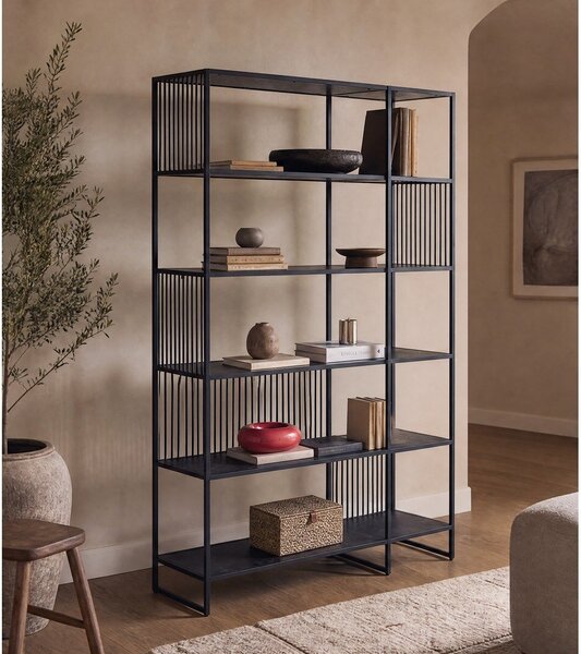 Černá knihovna 120x185x35 cm Strington – Actona