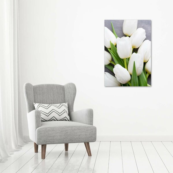 Vertikální Foto obraz na plátně Bílé tulipány ocv-104270630