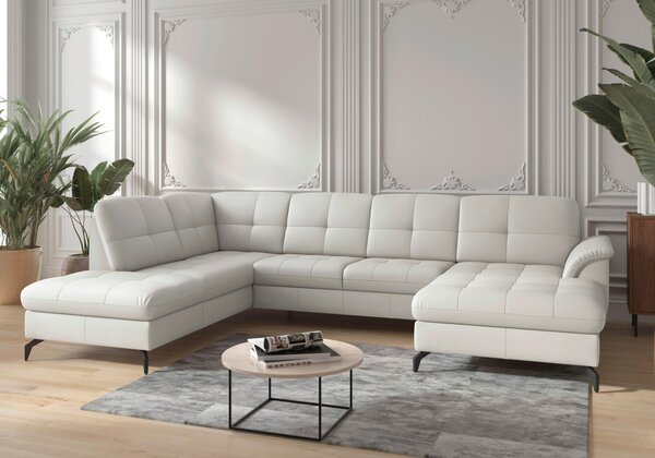 SEDACÍ SOUPRAVA, textil, kůže, bílá Sit & More - Sedací soupravy, Online Only