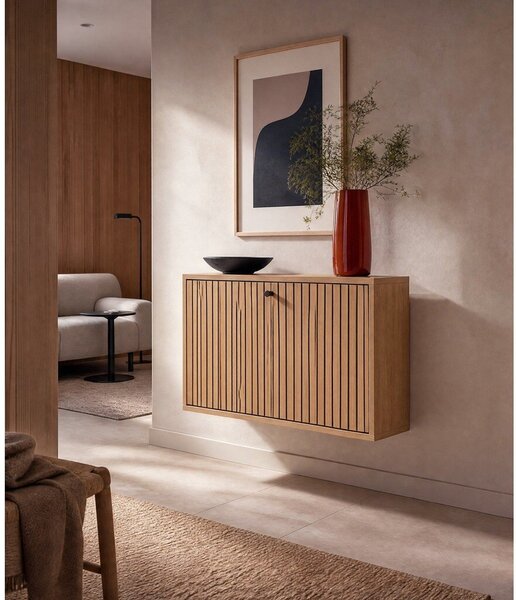 Výklopný botník v dekoru dubu v přírodní barvě 72x43x17 cm Albany – Actona