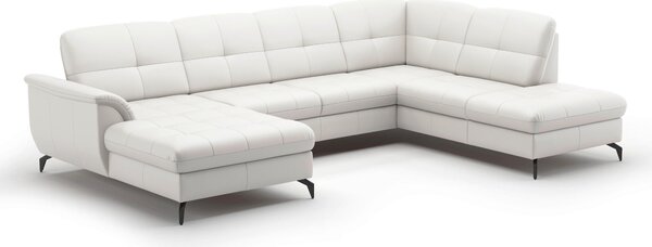 SEDACÍ SOUPRAVA, textil, kůže, bílá Sit & More - Sedací soupravy, Online Only