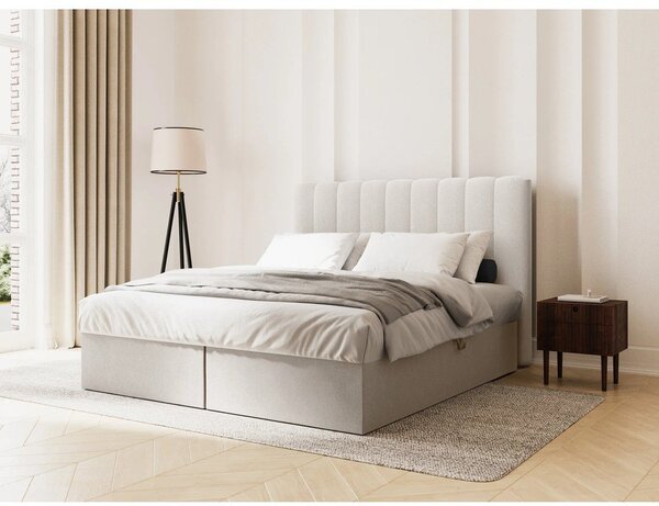 Světle modrá boxspring postel s úložným prostorem 160x200 cm Gina – Milo Casa