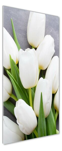 Vertikální Foto obraz fotografie na skle Bílé tulipány osv-104270630