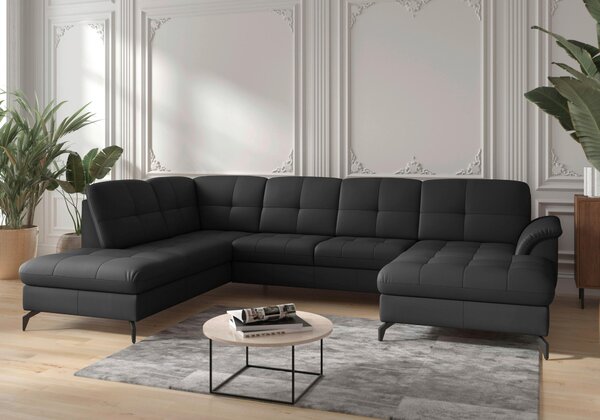 SEDACÍ SOUPRAVA, textil, kůže, černá Sit & More - Sedací soupravy, Online Only