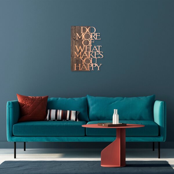 ASIR Nástěnná dekorace dřevo DO MORE OF THAT MAKES YOU HAPPY 42 x 58 cm