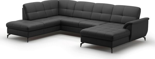 SEDACÍ SOUPRAVA, textil, kůže, černá Sit & More - Sedací soupravy, Online Only