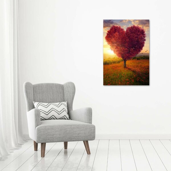 Vertikální Foto obraz canvas Dřevo srdce ocv-104301472