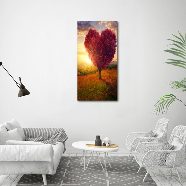 Vertikální Foto obraz canvas Dřevo srdce ocv-104301472