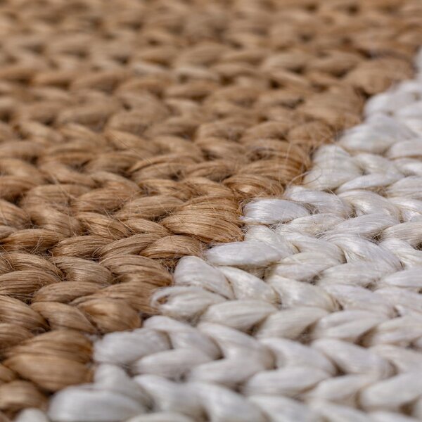 Bílý/v přírodní barvě ručně tkaný běhoun s příměsí juty 80x230 cm Effie Diamond – Flair Rugs