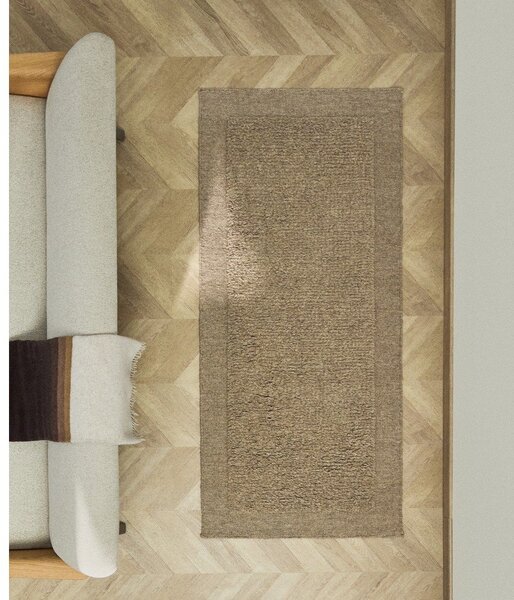Béžový ručně tkaný vlněný běhoun 80x200 cm Marely – Kave Home