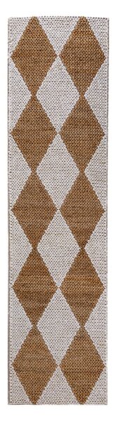 Bílý/v přírodní barvě ručně tkaný běhoun s příměsí juty 80x230 cm Effie Diamond – Flair Rugs