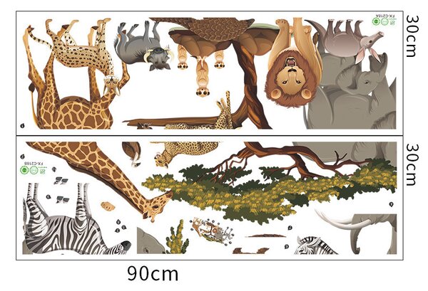 Samolepka na zeď "Africká zvířata" 112x47cm