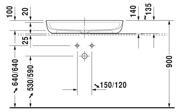 Duravit Luv - Umyvadlová mísa 800x400 mm, bílá 0380800000