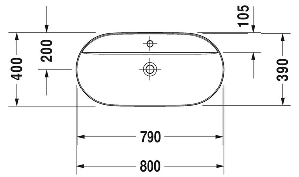 Duravit Luv - Umyvadlová mísa 800x400 mm, bílá 0380800000