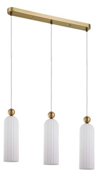 Lustr na lanku PIEGA 3xE14/40W/230V mosaz/bílá