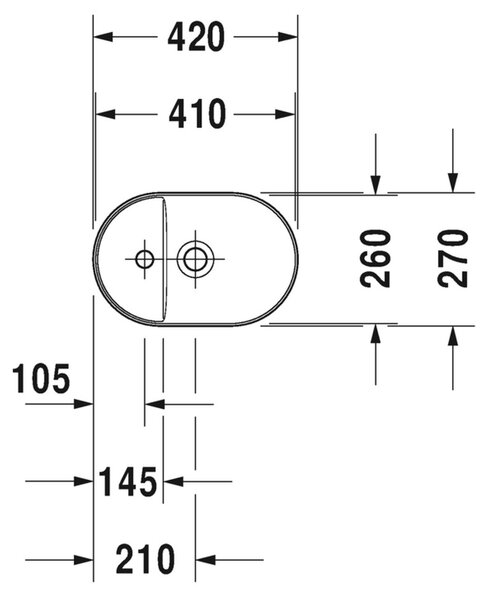 Duravit Luv - Umyvadlová mísa 420x270 mm, bílá 0381420000