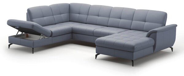 SEDACÍ SOUPRAVA, kůže, šedomodrá Sit & More - Sedací soupravy, Online Only