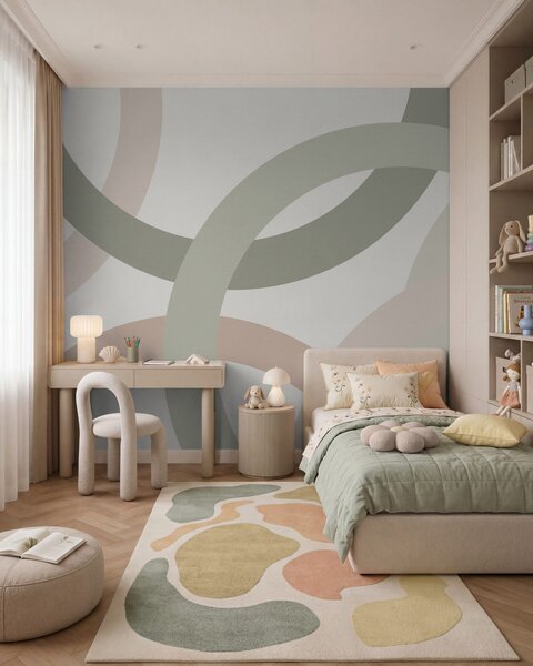 Fototapety Abstrakce s kruhy, Fototapety geometrie, w05709 : uwalls.cz