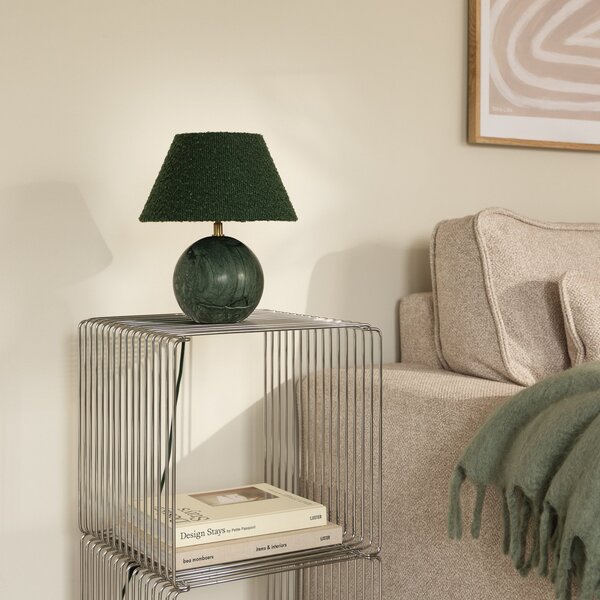 Stolní lampa Globen Lighting, Zelená, Obývací pokoj, Tkanina / Textil, Design
