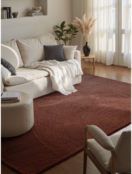 Ručně tkaný vlněný koberec v cihlové barvě 80x150 cm Calmio – Hanse Home