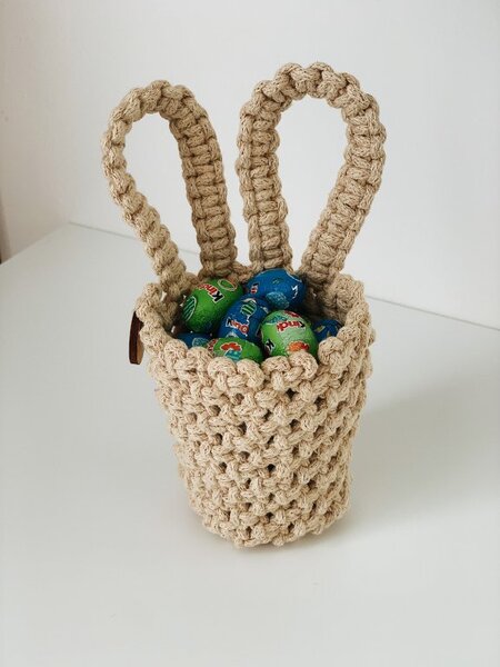 BRIMOON Košíček kosmetický zajíček 17 cm Barva: Lososová