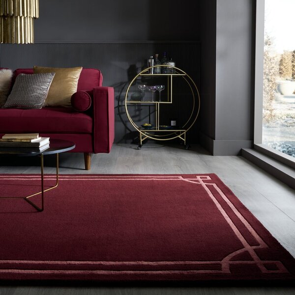 Vínový ručně tkaný vlněný koberec 120x170 cm Gatsby – Flair Rugs