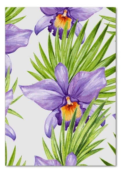 Vertikální Foto obraz skleněný svislý Orchidej a palmy osv-104930061