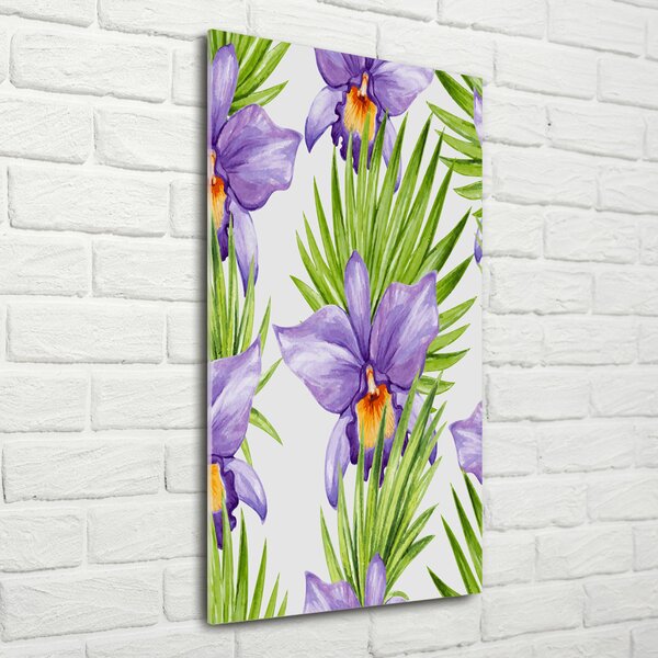 Vertikální Foto obraz skleněný svislý Orchidej a palmy osv-104930061