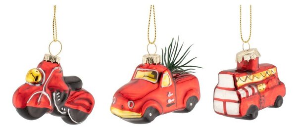 Skleněné vánoční koule v sadě 3 ks 3 cm Transport – Sass & Belle