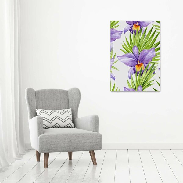 Vertikální Foto obraz na plátně Orchidej a palmy ocv-104930061