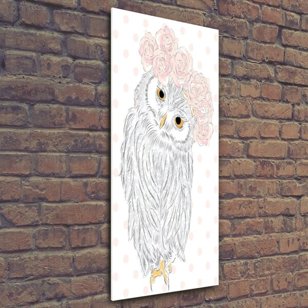 Vertikální Foto obraz sklo tvrzené Sova ve věnci osv-104896782