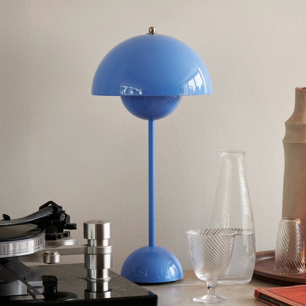 Stolní lampa &Tradition, Flowerpot VP3, Modrá, Obývací pokoj, Kov, Design
